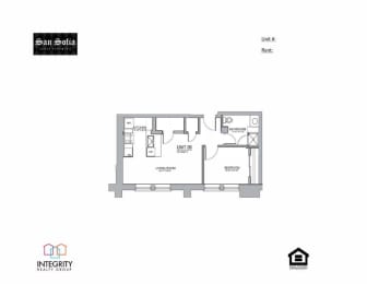 S6 510 Sq. Ft Floor Plan at San Sofia Luxury Apartments , Integrity Realty LLC, Cleveland, OH, 44113