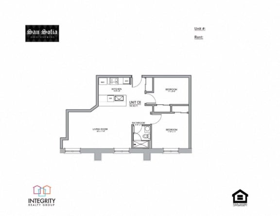 C6 750 Sq. Ft Floor Plan at San Sofia Luxury Apartments , Integrity Realty LLC, Ohio, 44113