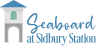 the logo for siddbury station with a white tower with a blue roof