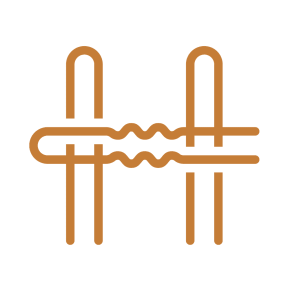 the logo for a chain house with a swimming pool