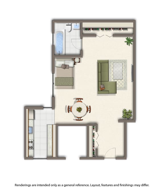 parkside apartments studio floor plan