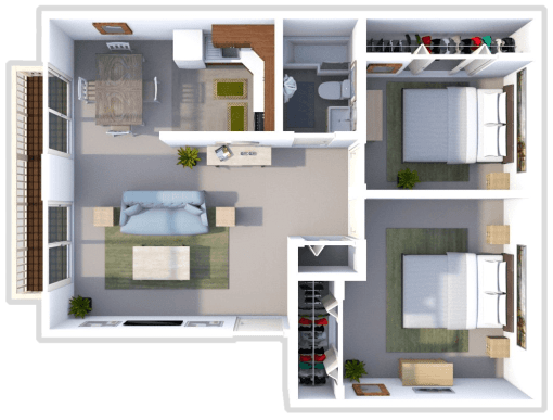 a floor plan of a house with a bedroom and a bathroom