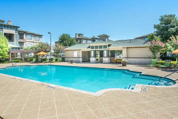 A pool and grill area at Atlantic Stonebriar.