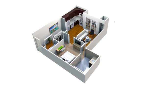 M1/1-656 (SB2) Floor Plan at Mezzo 1 Luxury Apartments, Charlotte, NC, 28211