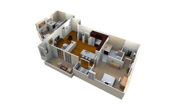 m2/2L-1080 Floor Plan at Mezzo 1 Luxury Apartments, North Carolina, 28211