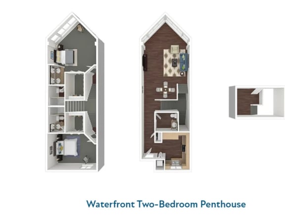 a floor plan of a waterford two bedroom penthouse