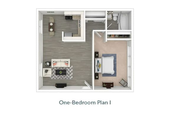 the 1120 floor plan  one bedroom at West Park Village, Los Angeles, California
