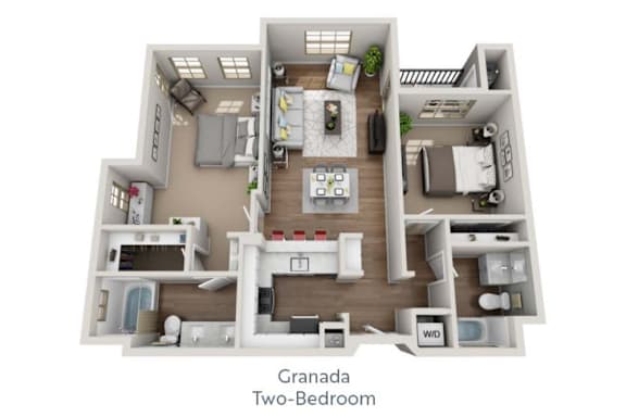 a 2400 sq ft floor plan with two bedrooms and a bathroom