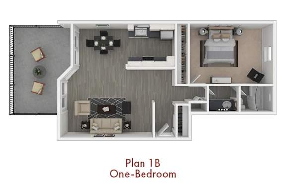 the 1190 floor plan  studio one bedroom at Valley Plaza Villages, Pleasanton, 94566