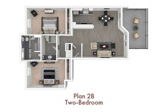 the floor plan of studio apartment two bedroom at Valley Plaza Villages, Pleasanton, 94566