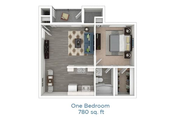 A one bedroom apartment is 780 square feet.