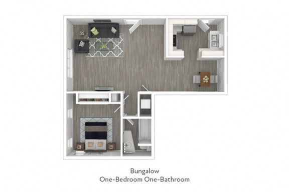 the archetype floor plan  one bedroom one bath  1190 square feet