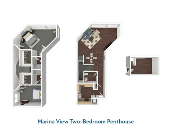 a floor plan of a two bedroom192 sq ft