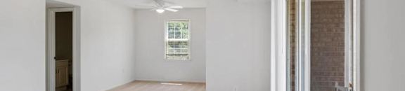 Spacious living area with sliding doors to the patio