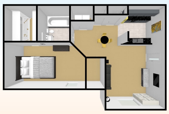 Floor Plan  1 Bedroom Corporate Unit