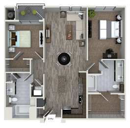 Floor Plan  two bedroom floor plan at 808 west apartments