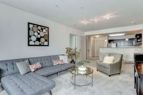 Living Room With Kitchen View at Garfield Park, Arlington, VA
