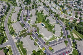 Aerial view of property with streets in fort collins colorado