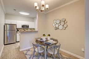 Kitchen/Dining room area with modern contemporary decorations