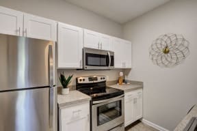 kitchen stainless appliances at apartment in fort collins colorado