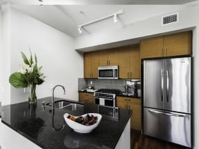 Vacant penthouse apartment home kitchen
