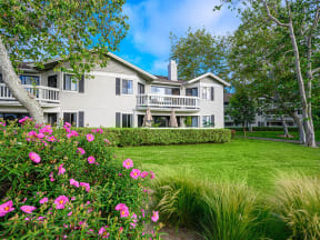 building exterior and lawn