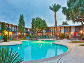 Swimming Pool with Lounge Chairs at Paradise Palms, Phoenix, AZ 85014