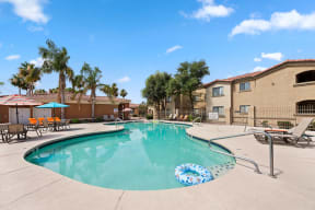 Extensive Resort Inspired Pool Deck at The Colony Apartments, Casa Grande, AZ