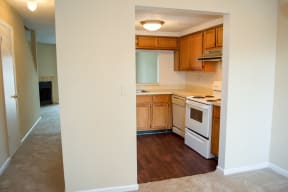 Kitchen and hallway at Laurel Grove Apartment Homes, Orange Park, FL, 32073