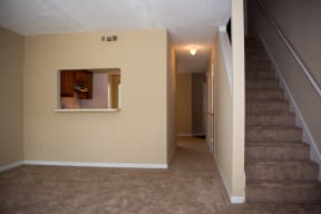Living room with hallway at Laurel Grove Apartment Homes, Orange Park, 32073