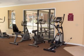 Gym with three Elliptical machines at Laurel Grove Apartment Homes, Florida, 32073