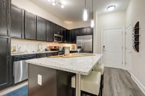 LaVie SouthPark Apartments Model Kitchen with Island