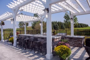 Outdoor Bar and Grilling Area with Pergola