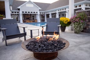 Outdoor Firepit at the Pool Sundeck