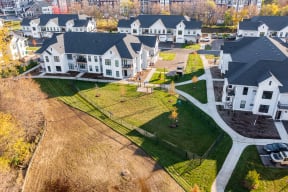 Aerial View Of Sundance Woodbury Apartment Homes Featuring Lots Of Sidewalks