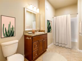 Renovated Bathrooms With Quartz Counters at Sablewood Gardens, California, 93314