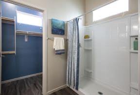 Closet and Shower at Avilla Victoria in Queen Creek Arizona 2021