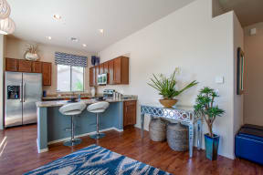 Kitchen and living room at Avilla Marana in Marana Arizona June 2021 (3)