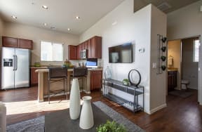Living Room and Kitchen at Casitas at San Marcos in Chandler AZ Nov 2020