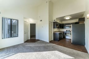 Living Room and Kitchen at Metro Tucson Apartments