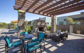 Poolside Fireplace at Avilla Victoria in Queen Creek Arizona 2021