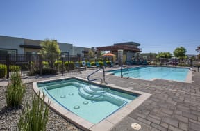 Spa and pool at Avilla Victoria in Queen Creek Arizona 2021 2