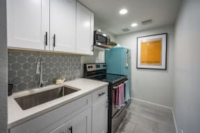 Studio kitchen at Polanco Apartments