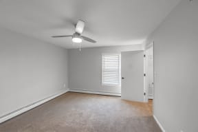 Rivers Edge Apartments Bedroom Window and Ceiling Fan