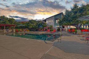 Sunset Pool View with Poolside Seating