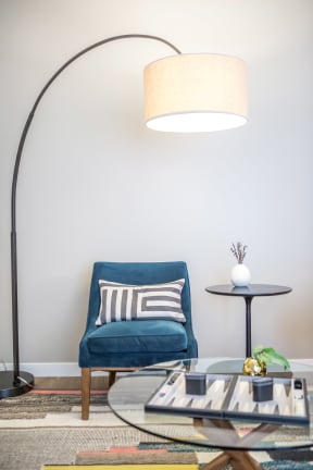 VIntage on Selby | Interior Features | Model Home Lamp and Seating