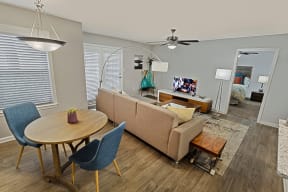 carlyle model living room and dining room