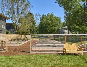 community pea patch for residents to plant vegetables and herbs