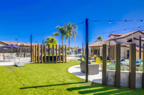 Temecula Apartments for Rent - Vista Promenade Modern Courtyard with Stylish Patio Furniture