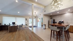 Ontario CA Apartments - Avante Clubhouse with Kitchen Area, Coffee Bar, and Access to Business Center